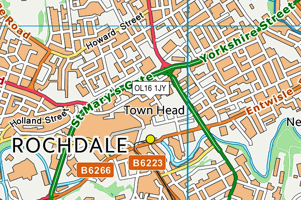 OL16 1JY map - OS VectorMap District (Ordnance Survey)