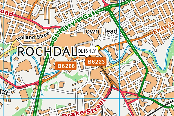 OL16 1LY map - OS VectorMap District (Ordnance Survey)