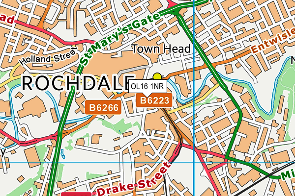 OL16 1NR map - OS VectorMap District (Ordnance Survey)