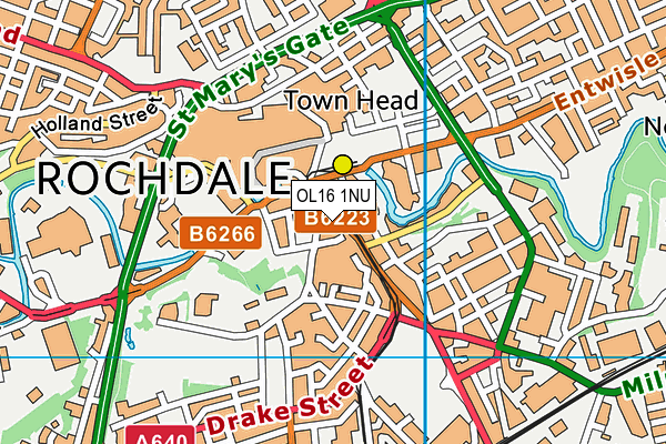 OL16 1NU map - OS VectorMap District (Ordnance Survey)