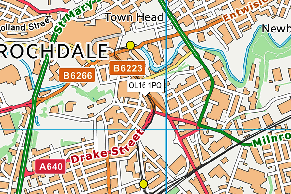 OL16 1PQ map - OS VectorMap District (Ordnance Survey)