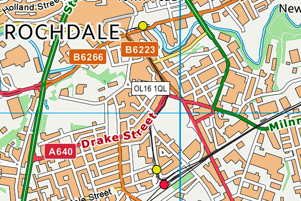 OL16 1QL map - OS VectorMap District (Ordnance Survey)