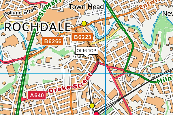 OL16 1QP map - OS VectorMap District (Ordnance Survey)