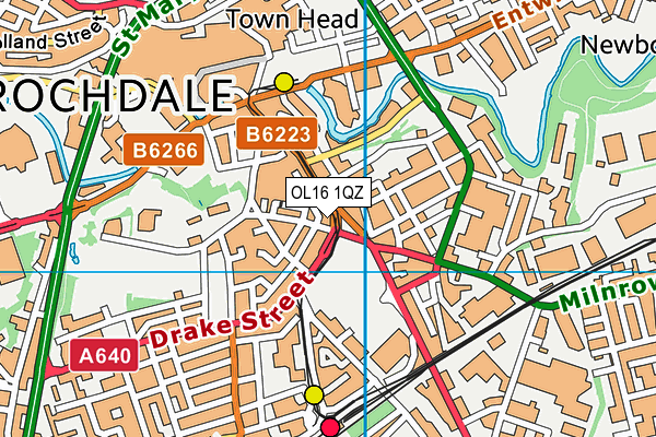 OL16 1QZ map - OS VectorMap District (Ordnance Survey)