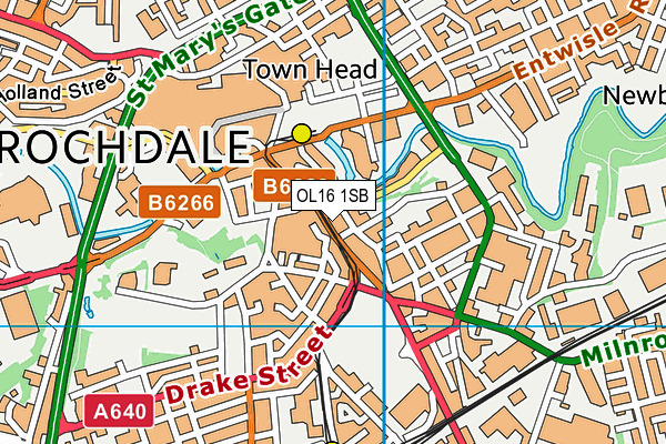 OL16 1SB map - OS VectorMap District (Ordnance Survey)