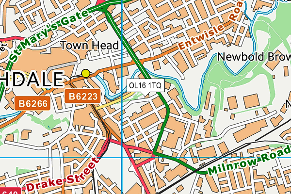 OL16 1TQ map - OS VectorMap District (Ordnance Survey)