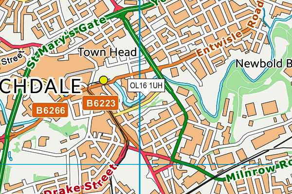 OL16 1UH map - OS VectorMap District (Ordnance Survey)