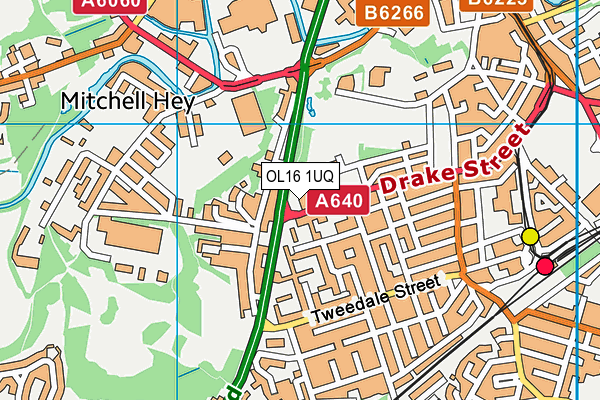 OL16 1UQ map - OS VectorMap District (Ordnance Survey)