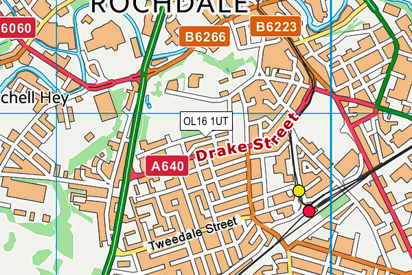 OL16 1UT map - OS VectorMap District (Ordnance Survey)