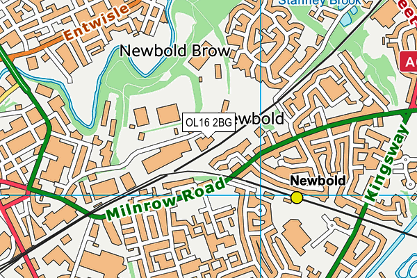 OL16 2BG map - OS VectorMap District (Ordnance Survey)