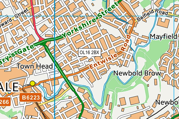 OL16 2BX map - OS VectorMap District (Ordnance Survey)