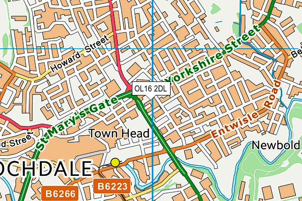 OL16 2DL map - OS VectorMap District (Ordnance Survey)