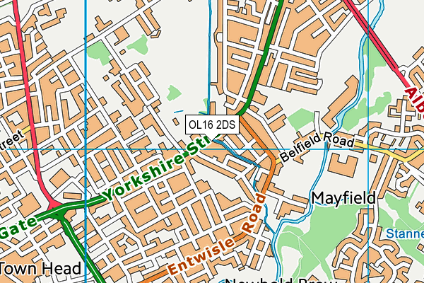 OL16 2DS map - OS VectorMap District (Ordnance Survey)