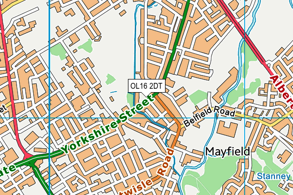 OL16 2DT map - OS VectorMap District (Ordnance Survey)