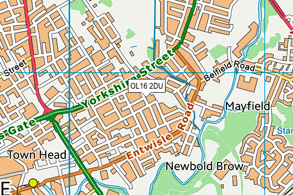 OL16 2DU map - OS VectorMap District (Ordnance Survey)