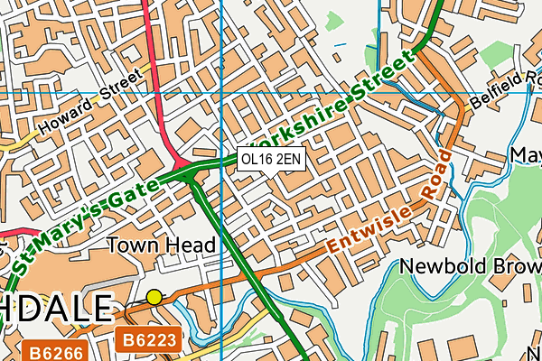 OL16 2EN map - OS VectorMap District (Ordnance Survey)