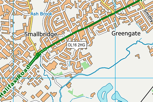 OL16 2HG map - OS VectorMap District (Ordnance Survey)