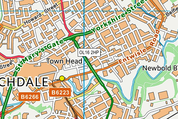 OL16 2HP map - OS VectorMap District (Ordnance Survey)