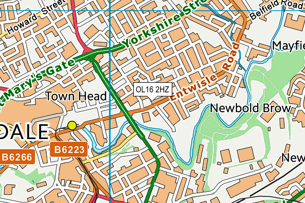 Rochdale Leisure Centre map (OL16 2HZ) - OS VectorMap District (Ordnance Survey)