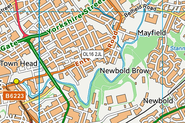 OL16 2JL map - OS VectorMap District (Ordnance Survey)