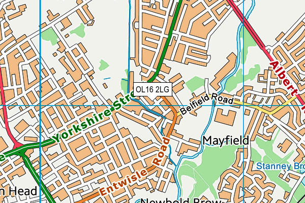 OL16 2LG map - OS VectorMap District (Ordnance Survey)