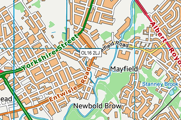 OL16 2LJ map - OS VectorMap District (Ordnance Survey)