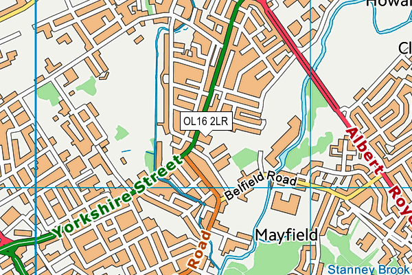 OL16 2LR map - OS VectorMap District (Ordnance Survey)