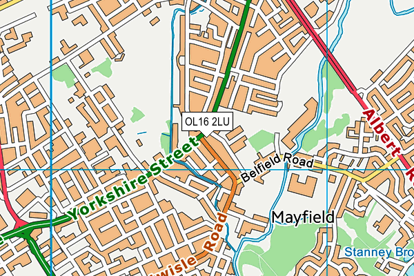 OL16 2LU map - OS VectorMap District (Ordnance Survey)