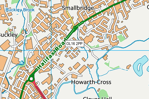 OL16 2PP map - OS VectorMap District (Ordnance Survey)