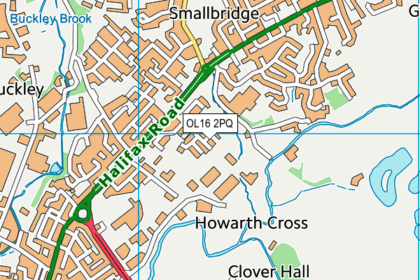 OL16 2PQ map - OS VectorMap District (Ordnance Survey)