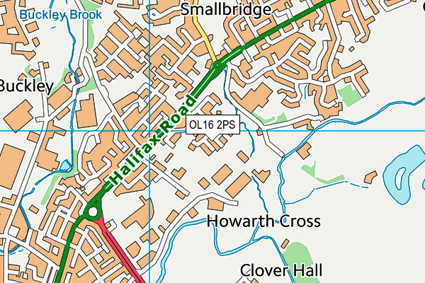 OL16 2PS map - OS VectorMap District (Ordnance Survey)