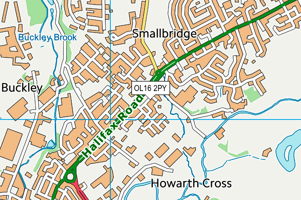 OL16 2PY map - OS VectorMap District (Ordnance Survey)