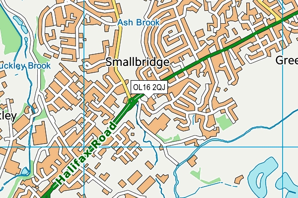 OL16 2QJ map - OS VectorMap District (Ordnance Survey)