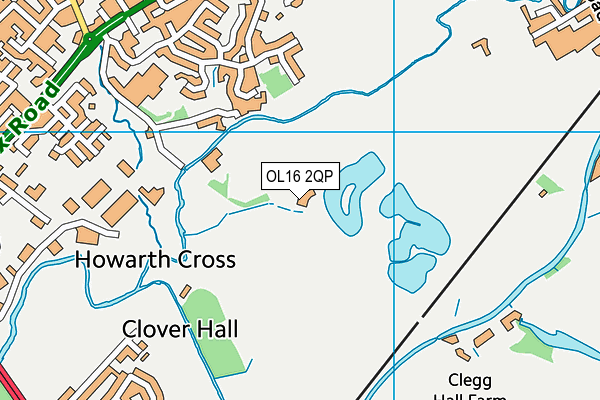 OL16 2QP map - OS VectorMap District (Ordnance Survey)