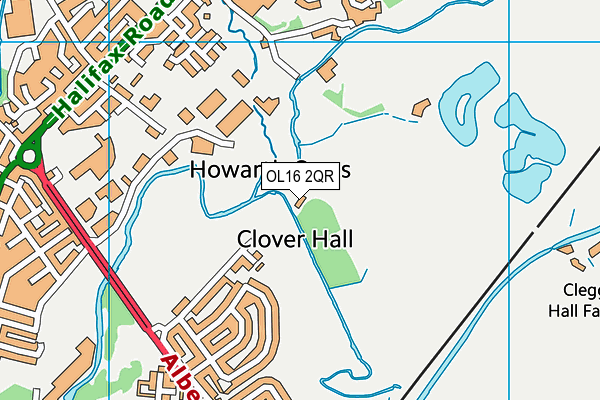 OL16 2QR map - OS VectorMap District (Ordnance Survey)