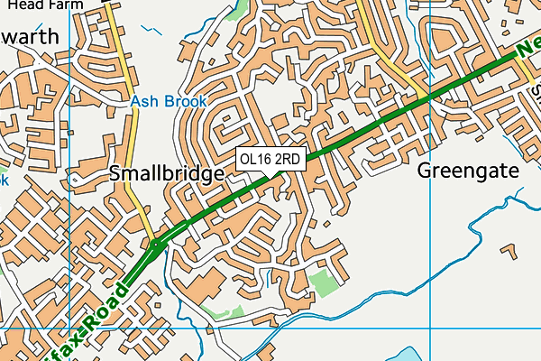 OL16 2RD map - OS VectorMap District (Ordnance Survey)