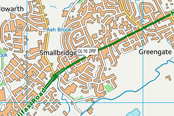 OL16 2RF map - OS VectorMap District (Ordnance Survey)