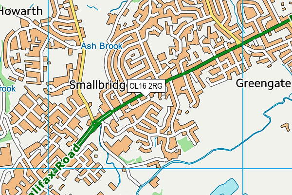 OL16 2RG map - OS VectorMap District (Ordnance Survey)