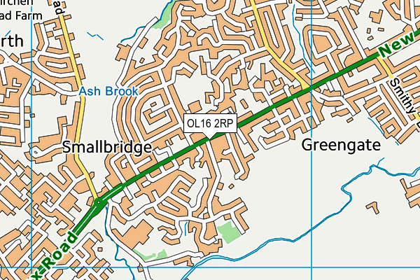 OL16 2RP map - OS VectorMap District (Ordnance Survey)