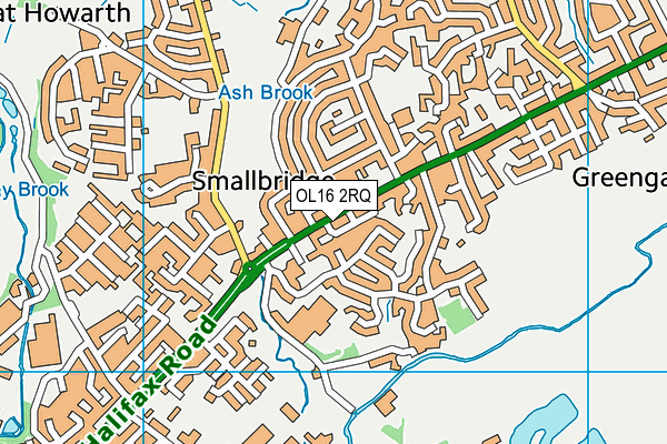 OL16 2RQ map - OS VectorMap District (Ordnance Survey)