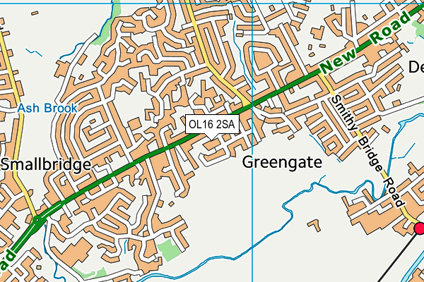 OL16 2SA map - OS VectorMap District (Ordnance Survey)