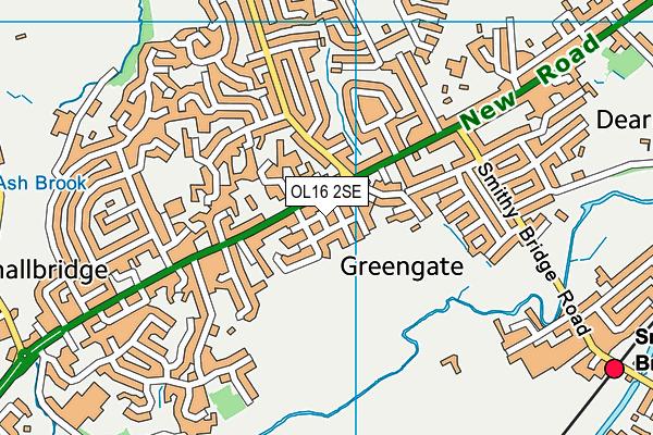 OL16 2SE map - OS VectorMap District (Ordnance Survey)