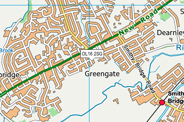 OL16 2SG map - OS VectorMap District (Ordnance Survey)