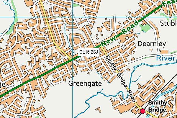 OL16 2SJ map - OS VectorMap District (Ordnance Survey)