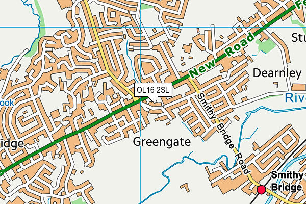 OL16 2SL map - OS VectorMap District (Ordnance Survey)