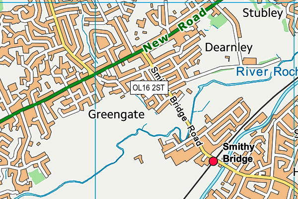OL16 2ST map - OS VectorMap District (Ordnance Survey)
