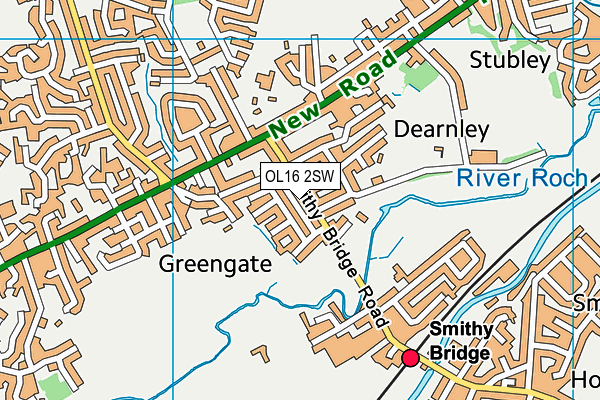 OL16 2SW map - OS VectorMap District (Ordnance Survey)