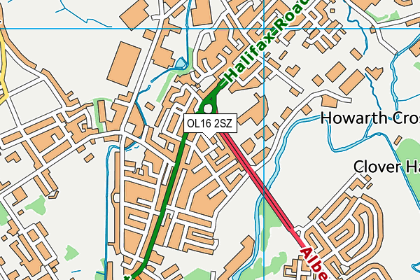 OL16 2SZ map - OS VectorMap District (Ordnance Survey)