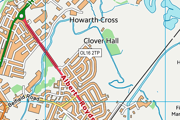 OL16 2TP map - OS VectorMap District (Ordnance Survey)