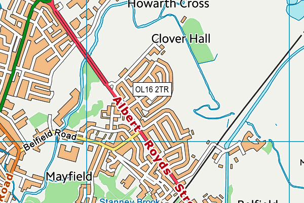 OL16 2TR map - OS VectorMap District (Ordnance Survey)